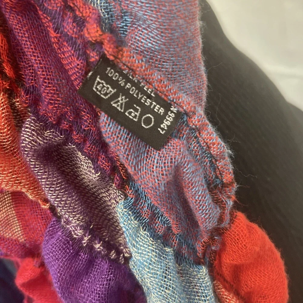 Unbranded Womens Scarf Wrap Multi Color Tassel‎ Edge Approx 15x90